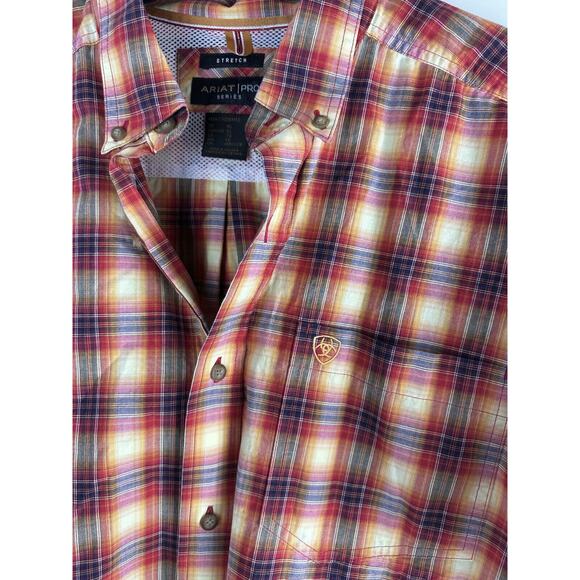 Ariat Pro Series Button Down Shirt LS Classic Stripe Western Cowboy Mens Size XL - Picture 3 of 8